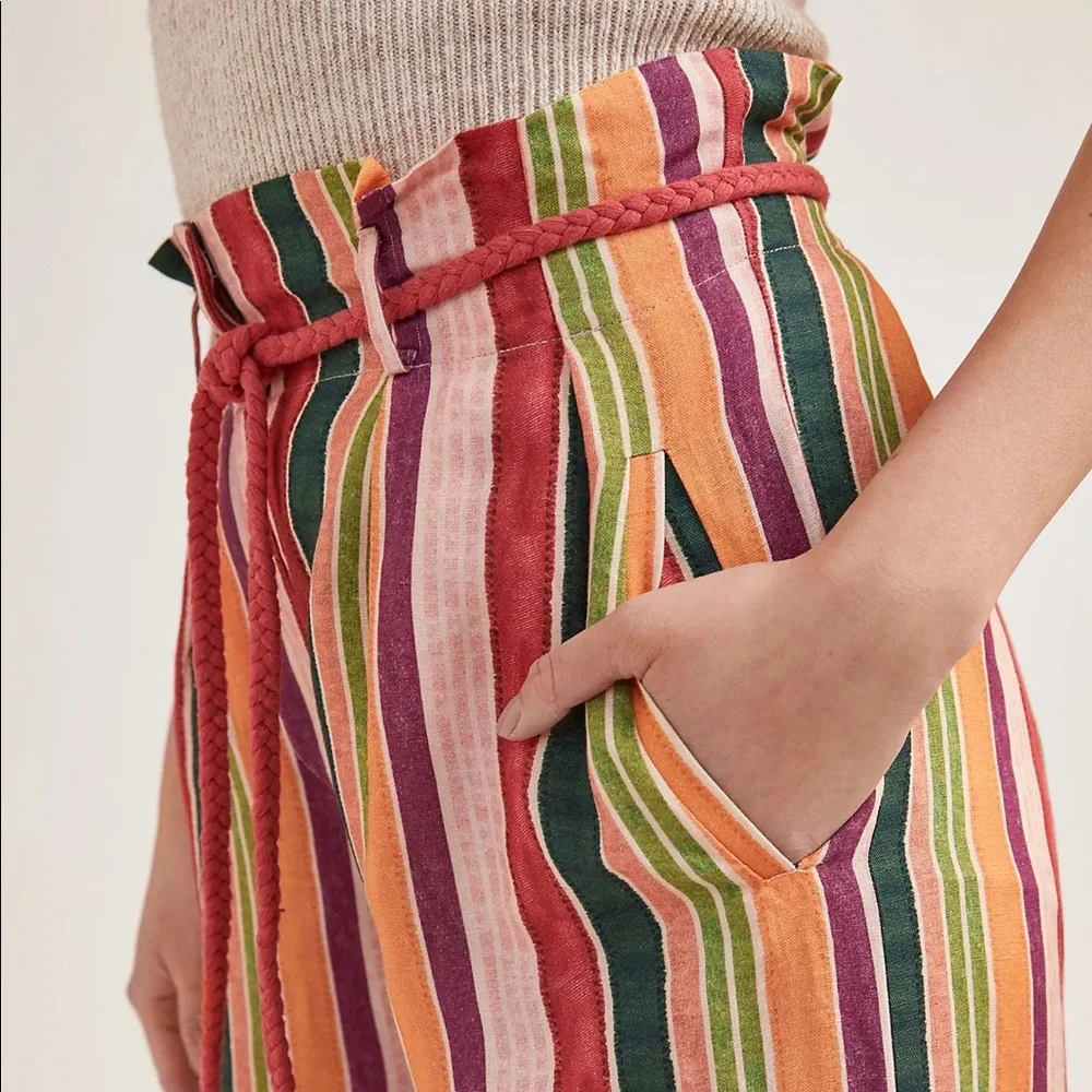 FARM RIO x ANTHROPOLOGIE Augustine Wide-Leg Striped Linen Pants_5